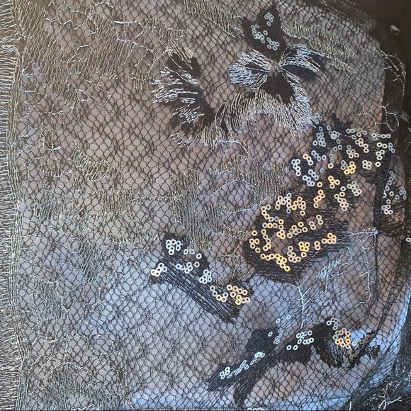 *NWT* SLNY Metallic Tulle Midi Dress - Picture 8 of 12